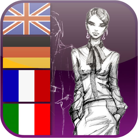 Fachwörter-App für Bekleidung und Mode Deutsch/Englisch/Französisch/Italienisch