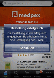 medpex-App - Bestellung erfolgreich