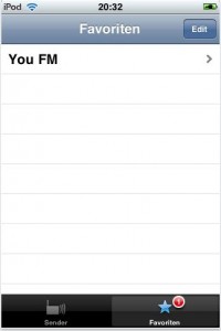 webradioFM Favoriten-Liste